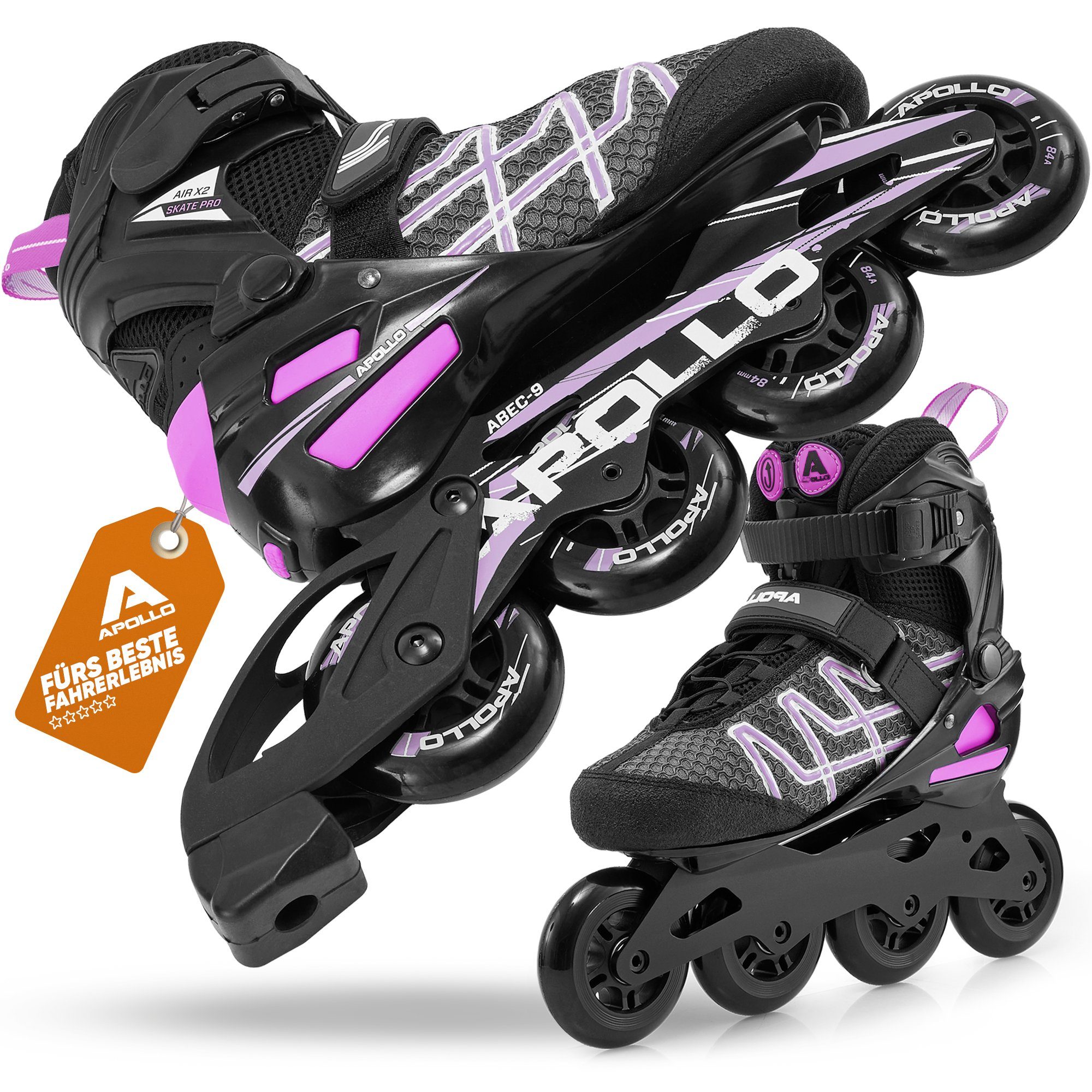 Apollo Inlineskates Fast Entry Inline Skates Inliner Air Flow X2, Inliner für Teenager, Damen und Herren