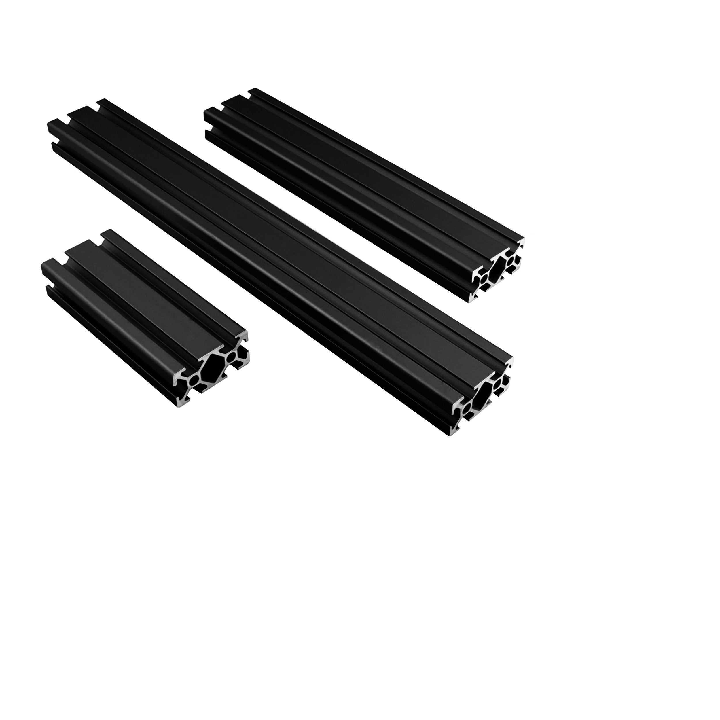 Profil Aluprofil 20x40mm Nut 6 Aluminium Systemprofil Typ I schwarz 100mm