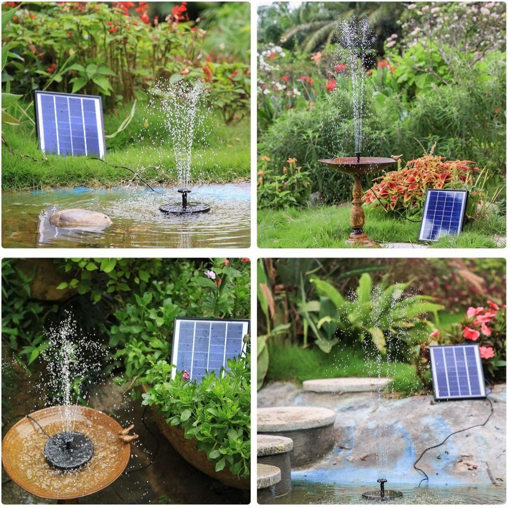 Mit Jormftte (Paket, 1pcs), Fontäne Gartenbrunnen schwimmender Solar Pumpe, verschiedenen Düsen