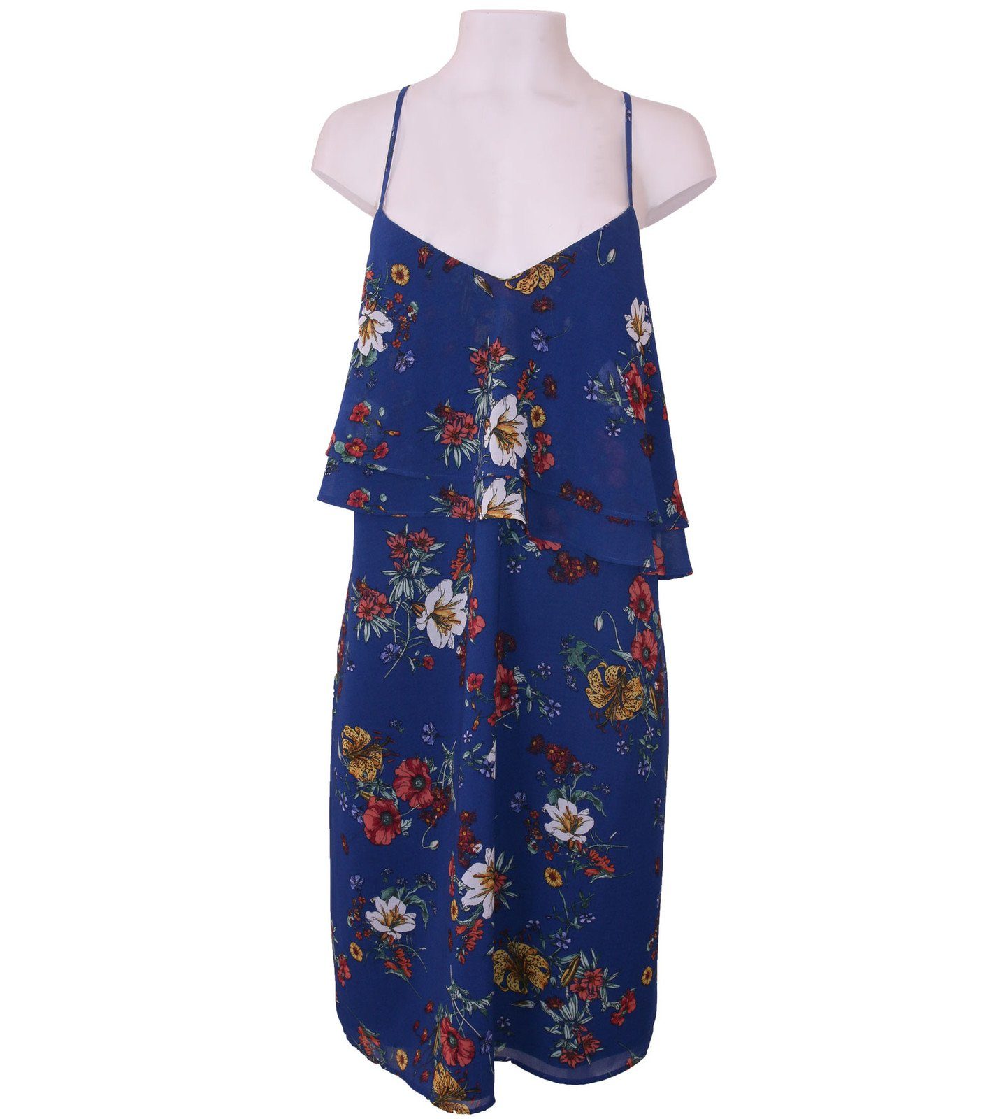 Esprit Sommerkleid »ESPRIT Mini-Kleid farbenfrohes Damen Sommer-Kleid mit  gekreuzten Trägern Blumen-Kleid Blau« online kaufen | OTTO