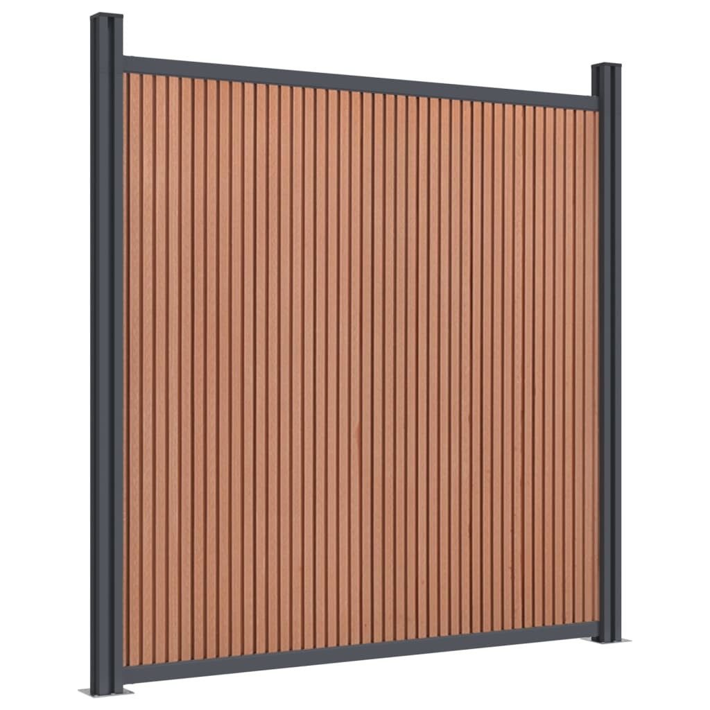 Gartenzaun Zaunelement mit 2 Pfosten Braun 180x186 cm WPC