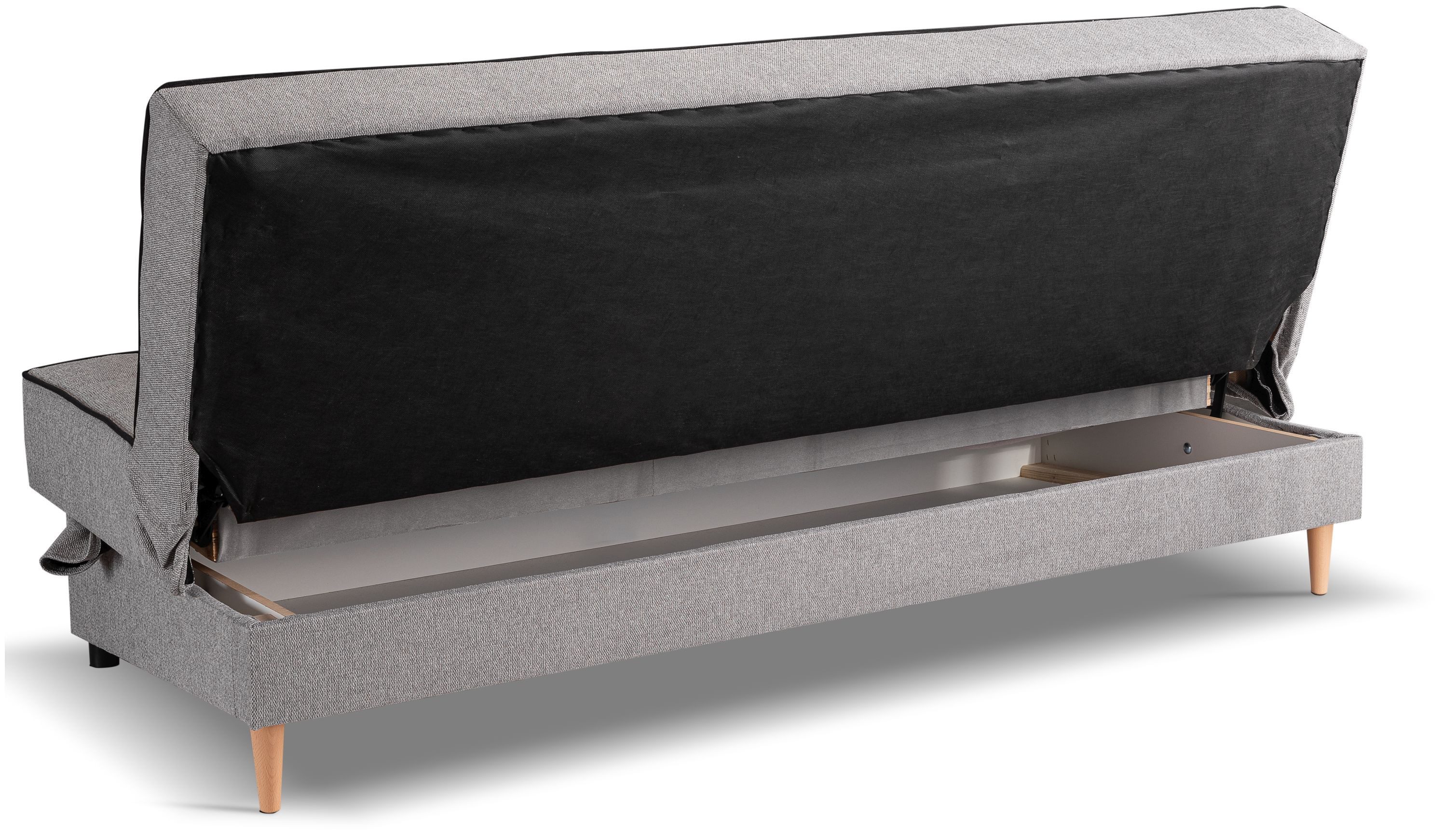 xonox.home Schlafsofa, aus Strukturstoff in hellgrau inkl. Zierkissen B/H/T: 199x91x91cm