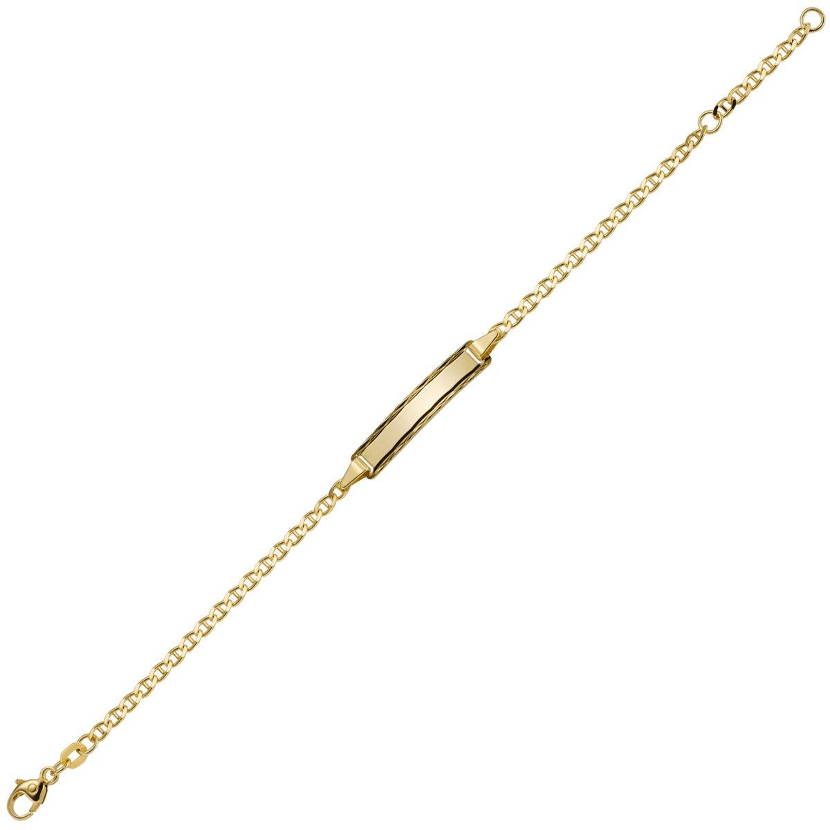 Schmuck Krone Goldarmband Identbändchen Armband, 585 Gold, 16cm, Kinder, Gold 585