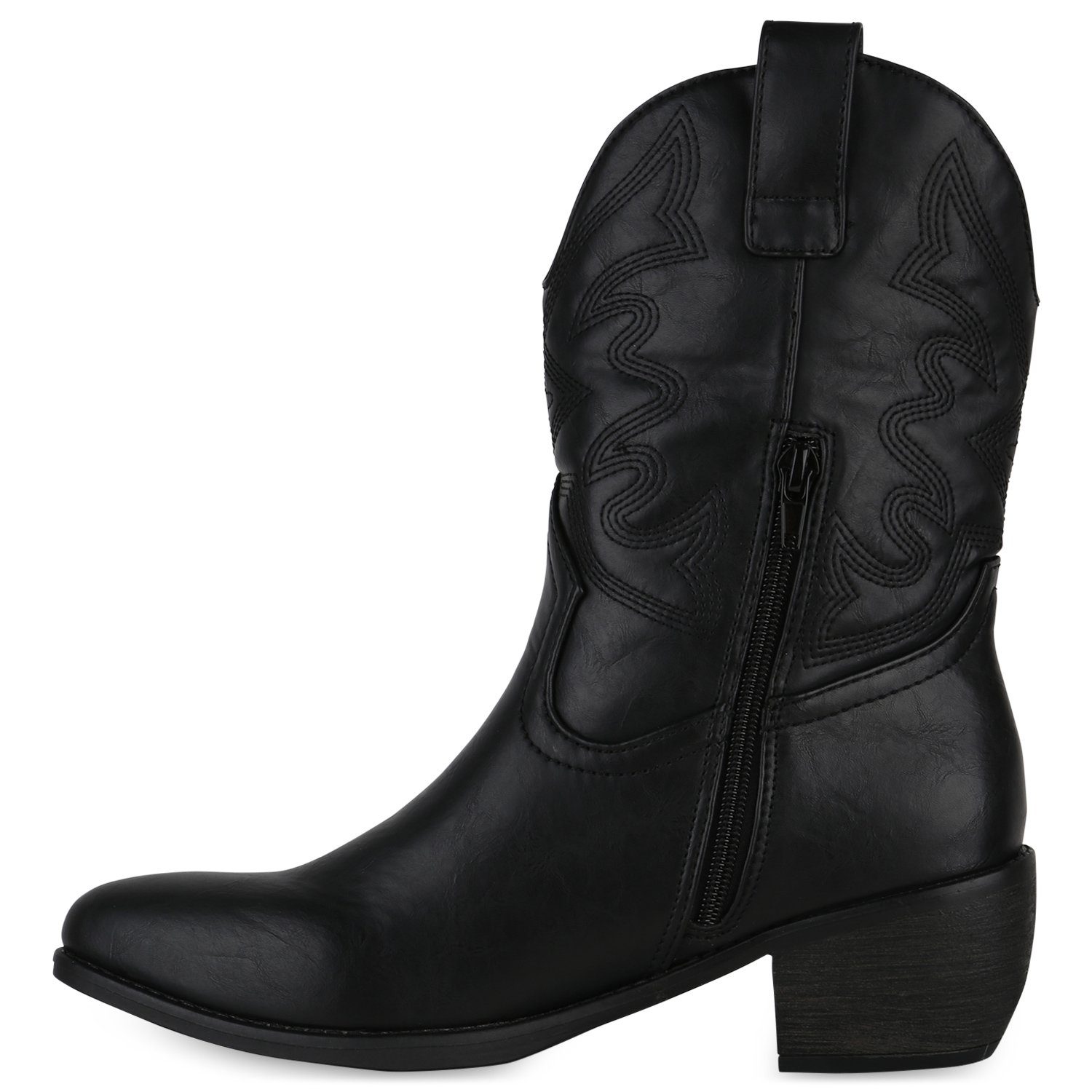Schuhe Cowboy Schwarz Boots HILL 840534 VAN