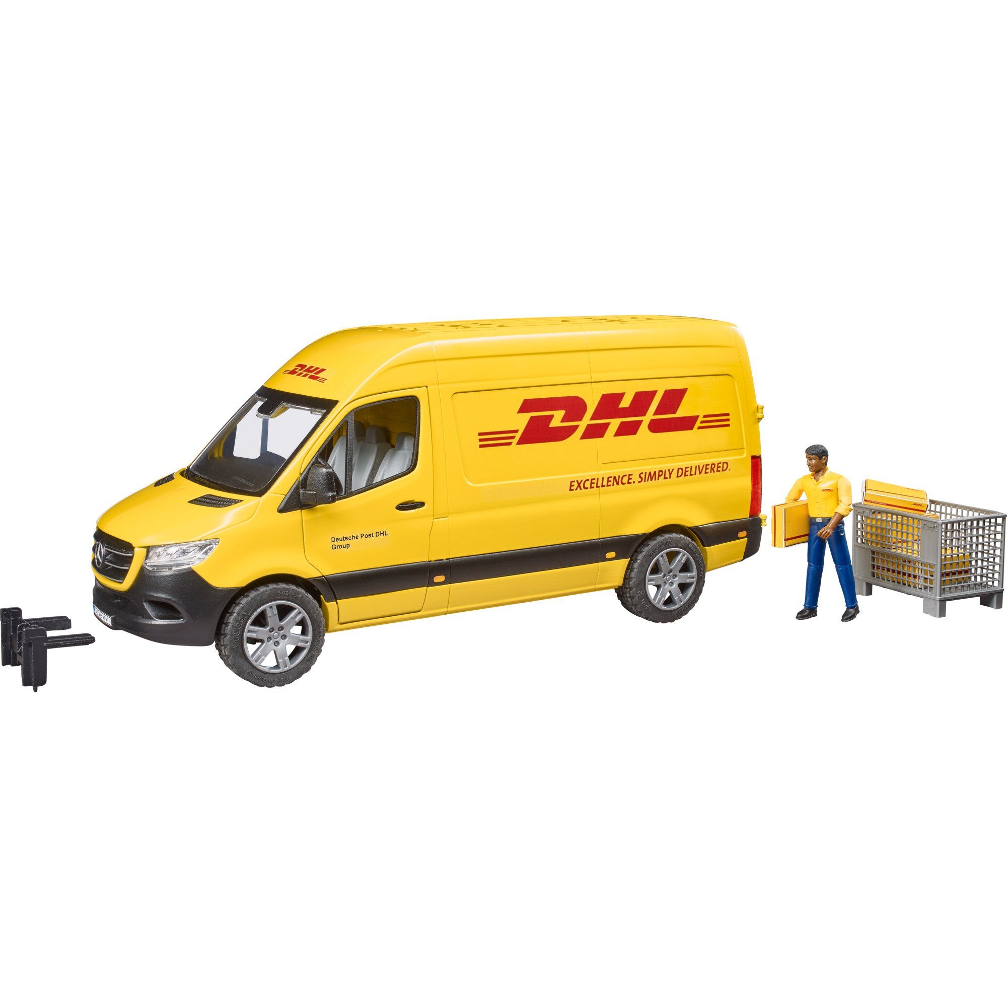 Bruder® Spielzeug-LKW bruder MB Sprinter DHL mit Fahrer, Modellfahrzeug