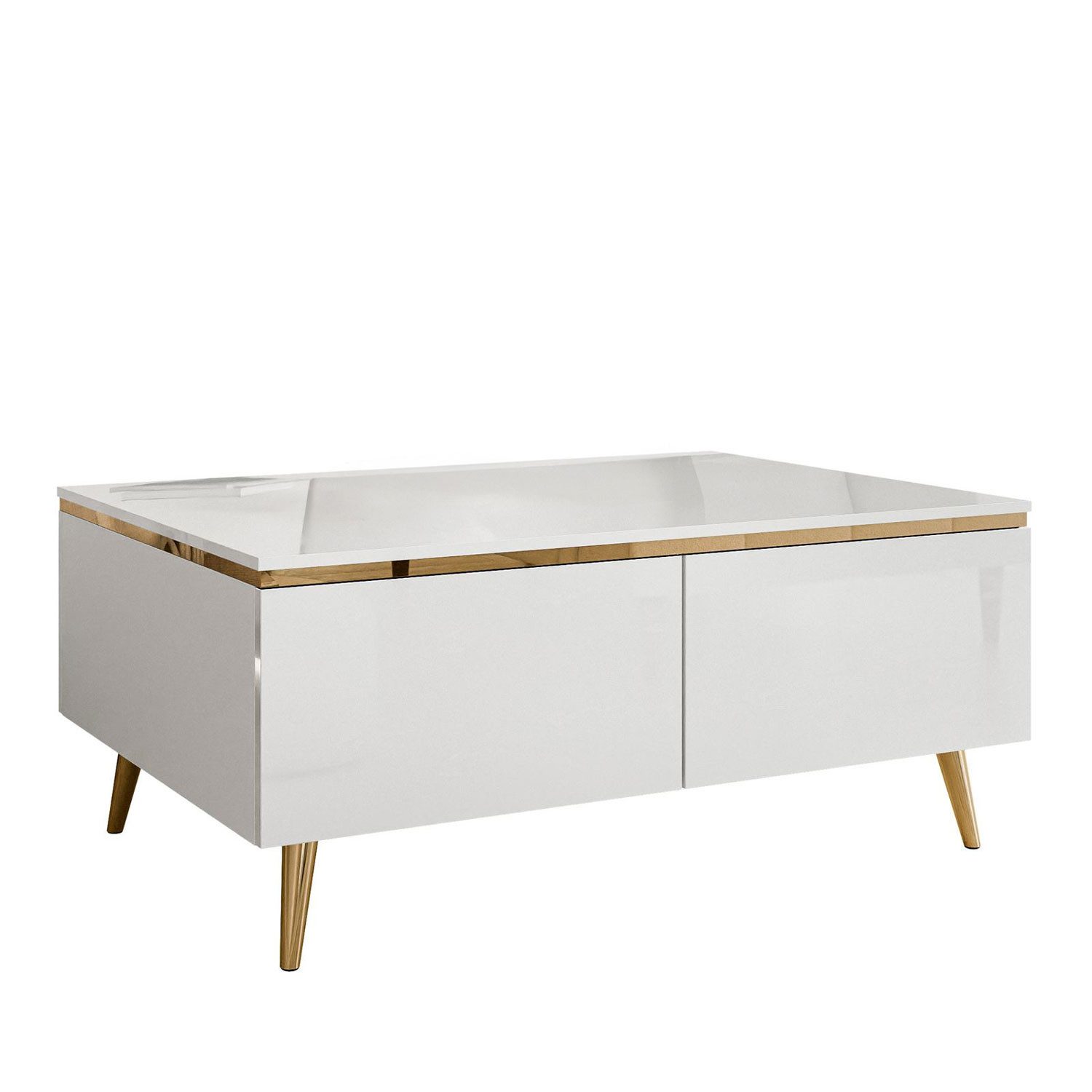 Lookway Couchtisch Couchtisch AURORA weiß glänzend mit Stauraum günstig online kaufen