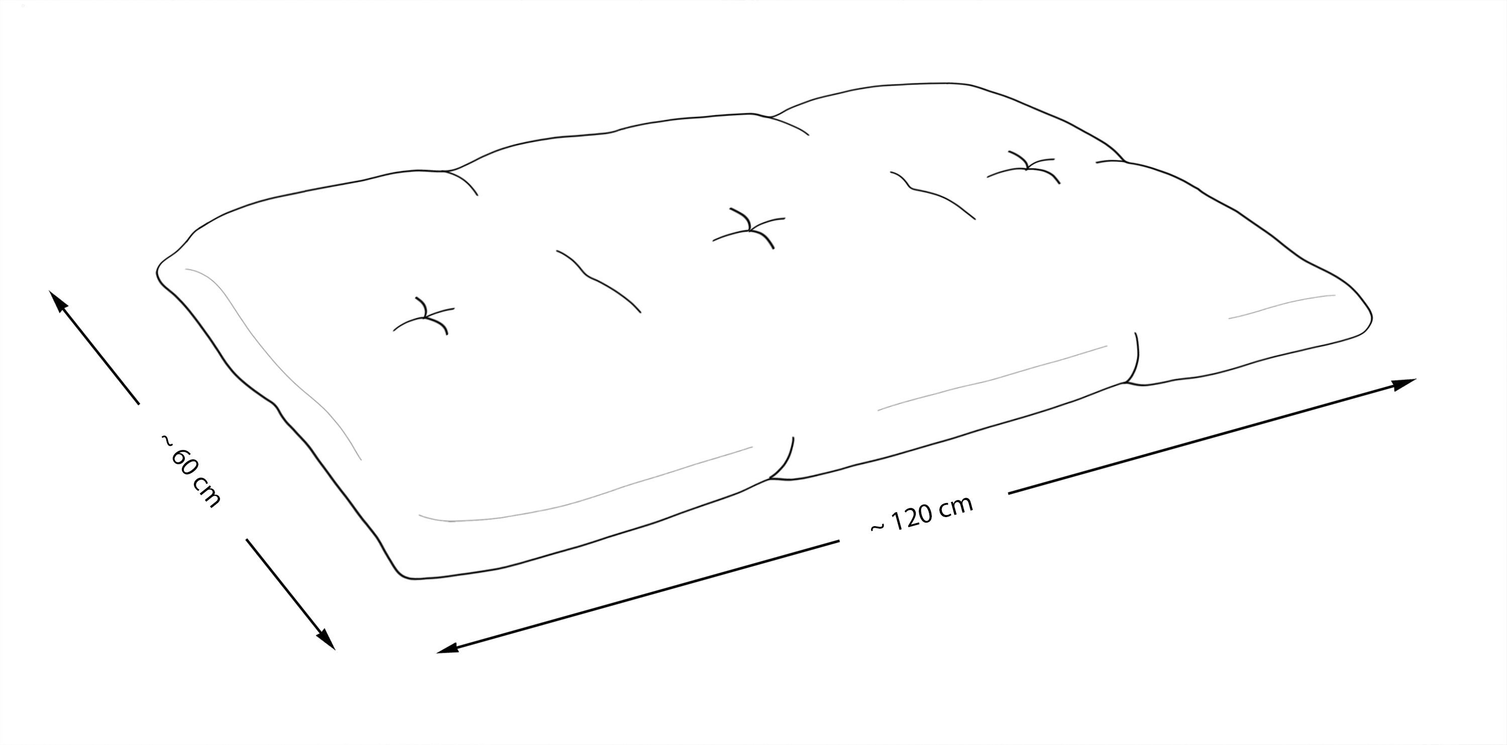 Amilian Stuhlkissen - Bankauflage - Gartenbankauflage - Sitzkissen - 60x120cm, Pallettensitzkissen - Gartenkissen - Sitzauflage - Sitzpolster