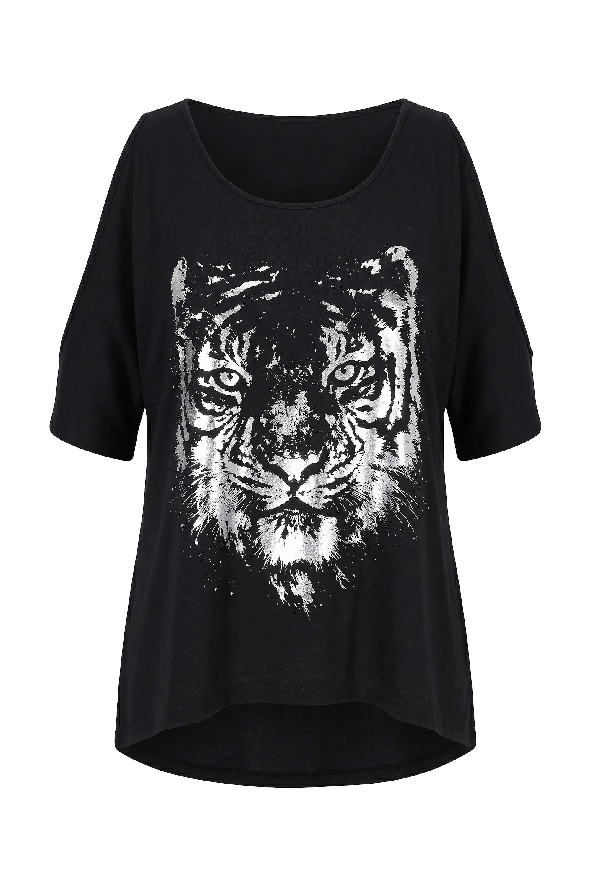 T-Shirt T-Shirt A-Linie Tiger-Motiv
