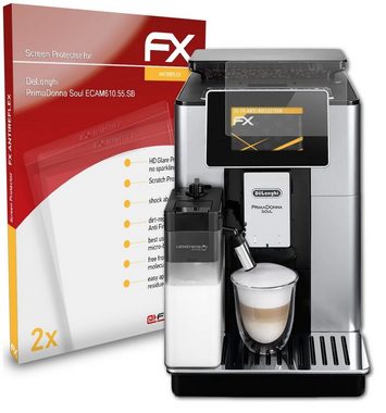 atFoliX Schutzfolie für DeLonghi PrimaDonna Soul ECAM610.55.SB, (2 Folien), Entspiegelnd und stoßdämpfend