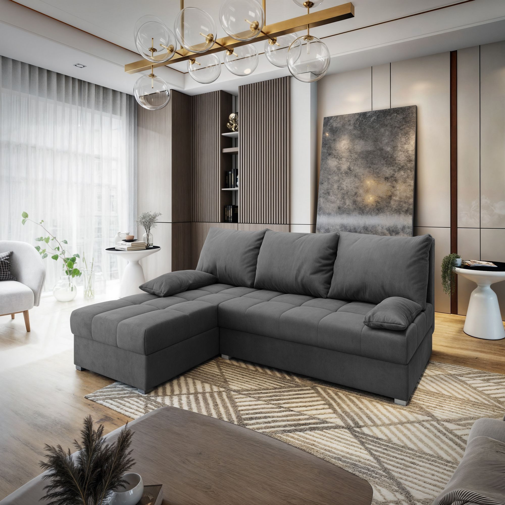 Masseno Ecksofa RITA mit Schlaffunktion L-Form, Sofa mit Bettkasten günstig online kaufen