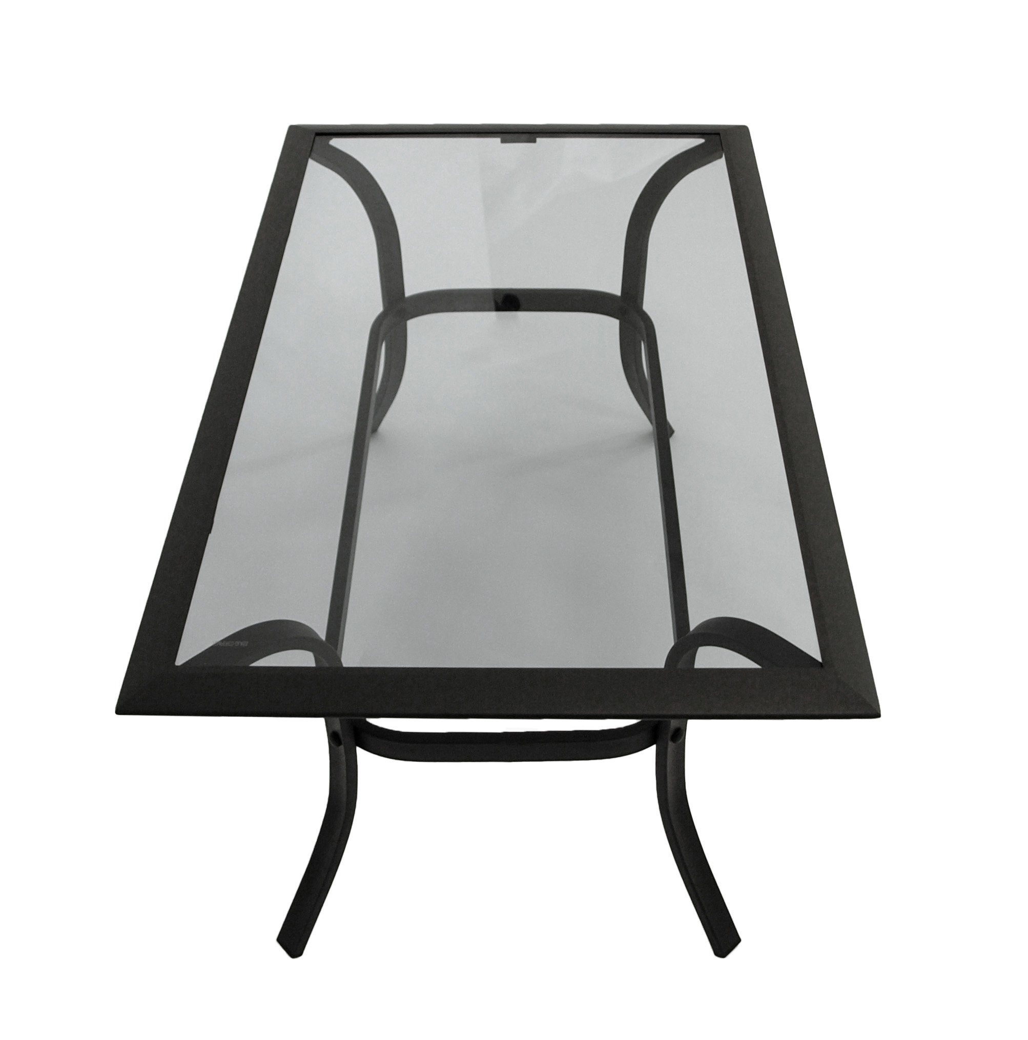 DEGAMO Beistelltisch ZAGREB gross, 102x61cm, Stahl schwarz + Glas, Indoor + Outdoor