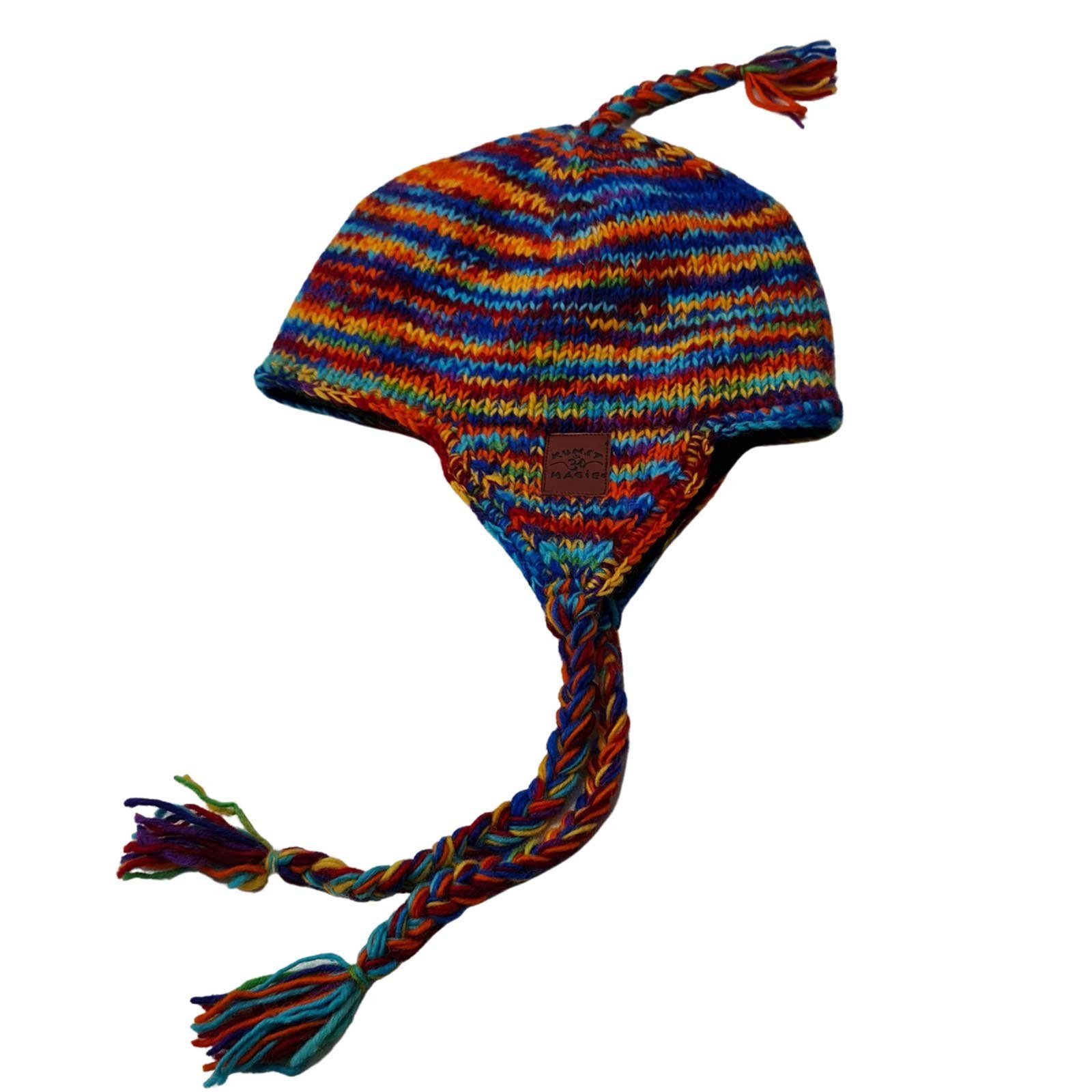 KUNST UND MAGIE Bommelmütze Strickmütze Zipfelmütze Wollmütze Rainbow Ohren günstig online kaufen