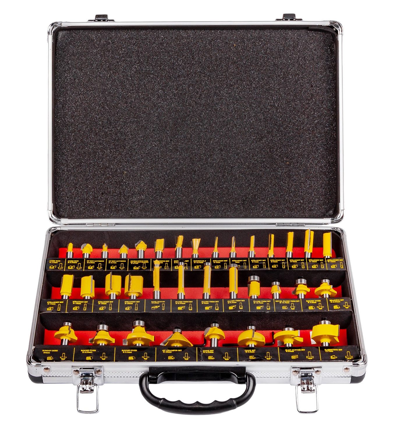AWTOOLS Fräser-Set AWTOOLS Fräsersatz Holz 35-teilig mit 8mm Schaft