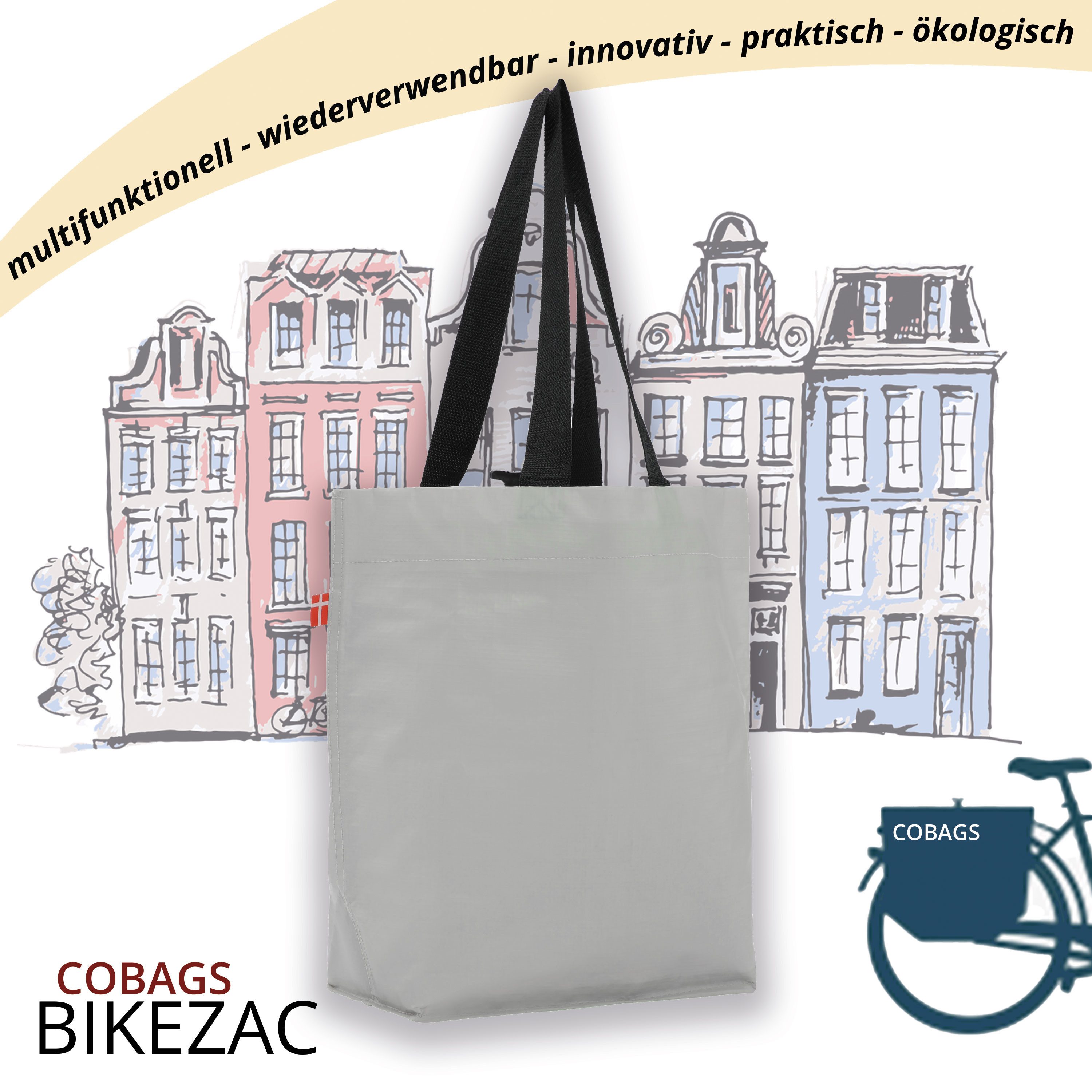 BIKEZAC Shopper Simply Grey Clip-On Tasche Praktischer Fahrrad Shopper für günstig online kaufen