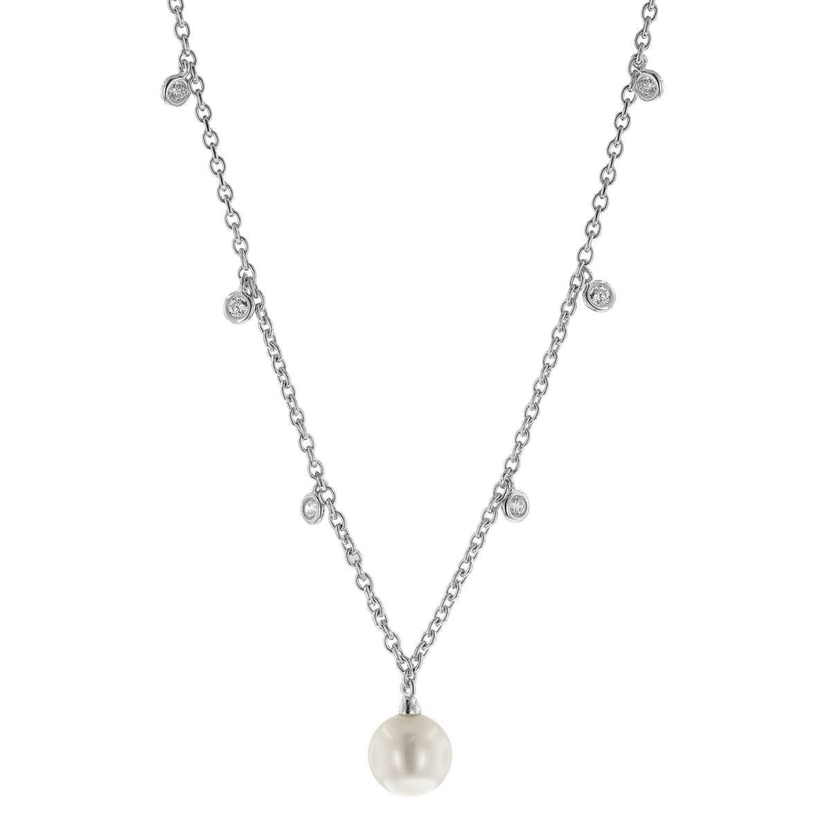 VIVENTY Kette mit Anhänger 783849, für Damen Silber 925 mit Perle und Zirkonias