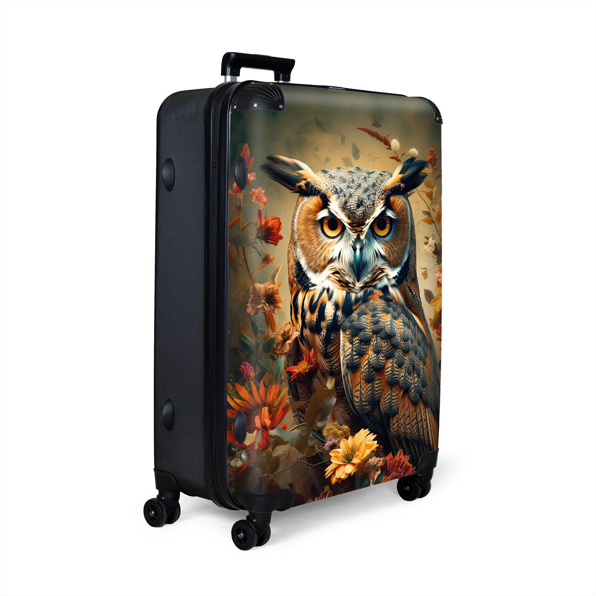 NoBoringSuitcases.com© Hartschalen-Trolley Eule - Vogel - günstig online kaufen
