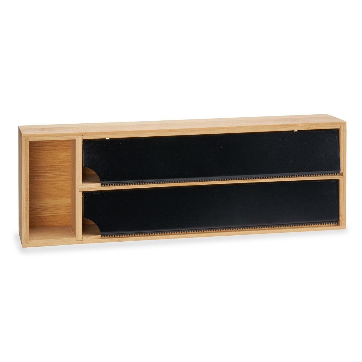 KINVARA Küchenregal Küchenspender aus Bambus für Frischhaltefolie und Alufolie, 13 x 40 x
