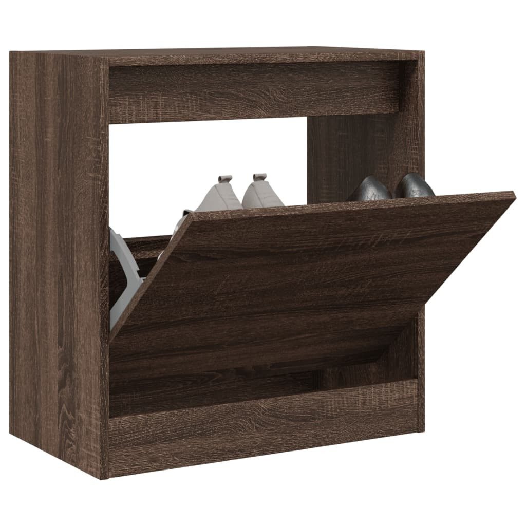 vidaXL Schuhschrank 60 x 34 x 635 cm Schuhschrank Braun Eichen-Optik 60x34x63,5 cm Spanpla