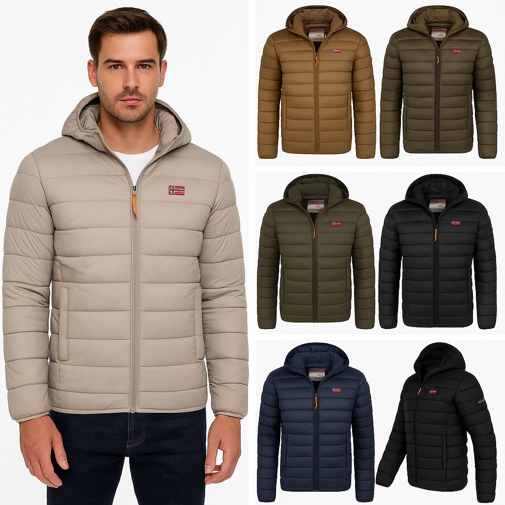 Geographical Norway Steppjacke Herren Winterjacke Jacke warm gefüttert Steppjacke Outdoor Leicht
