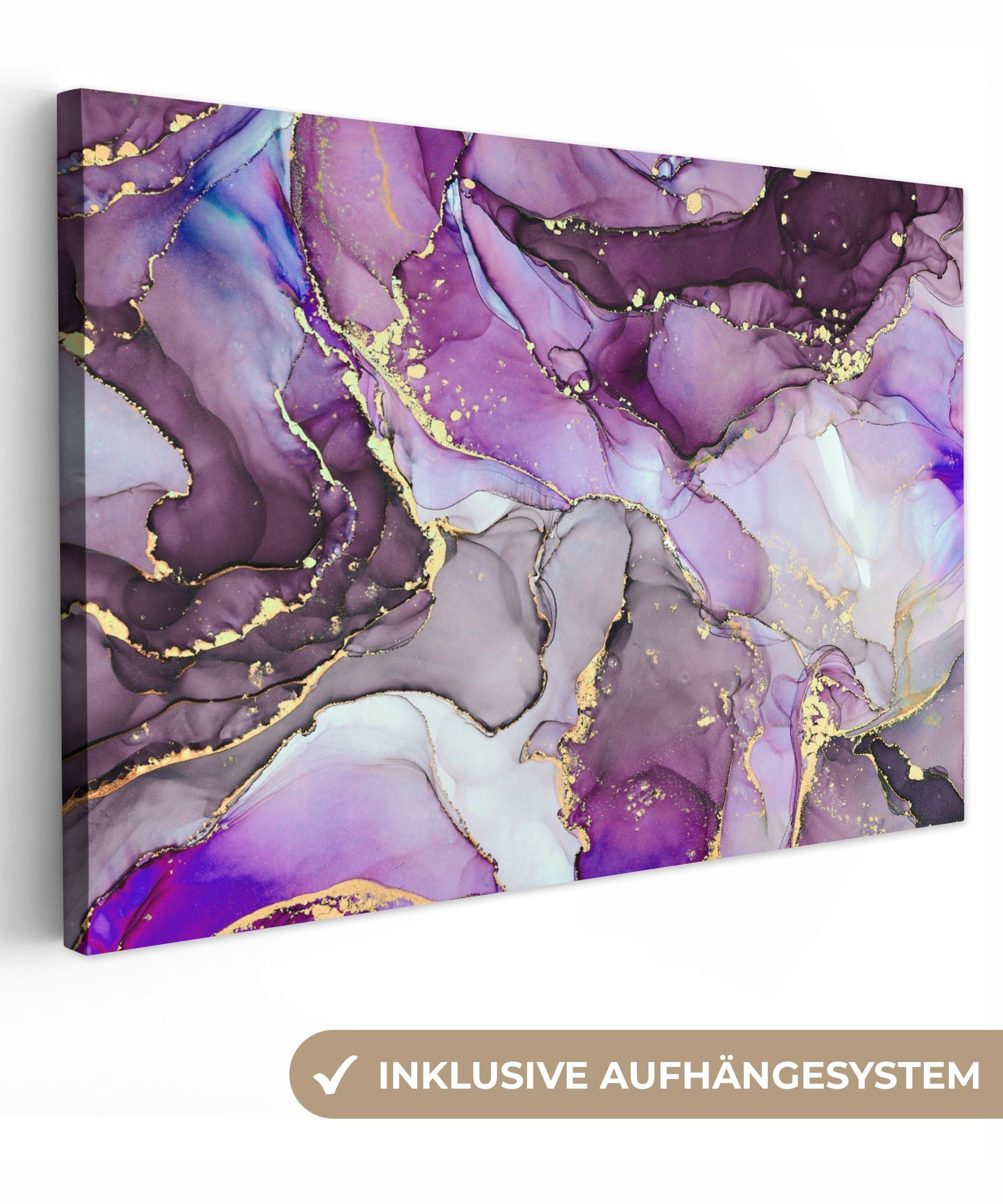OneMillionCanvasses® Leinwandbild Marmor - Rosa - günstig online kaufen