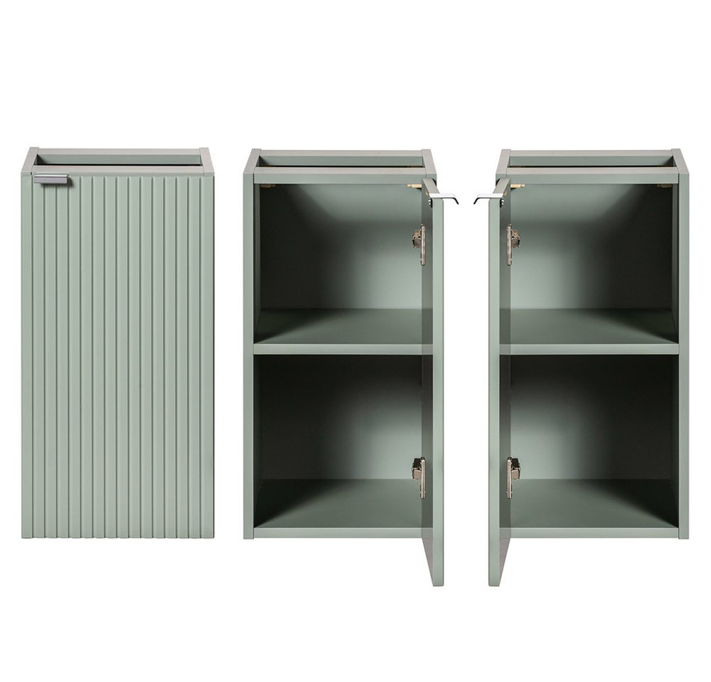 Lomadox Badkommode NEWPORT-56-GREEN, Unterschrank, Schilfgrün mit gerillter Front, ca. 30/57/39cm