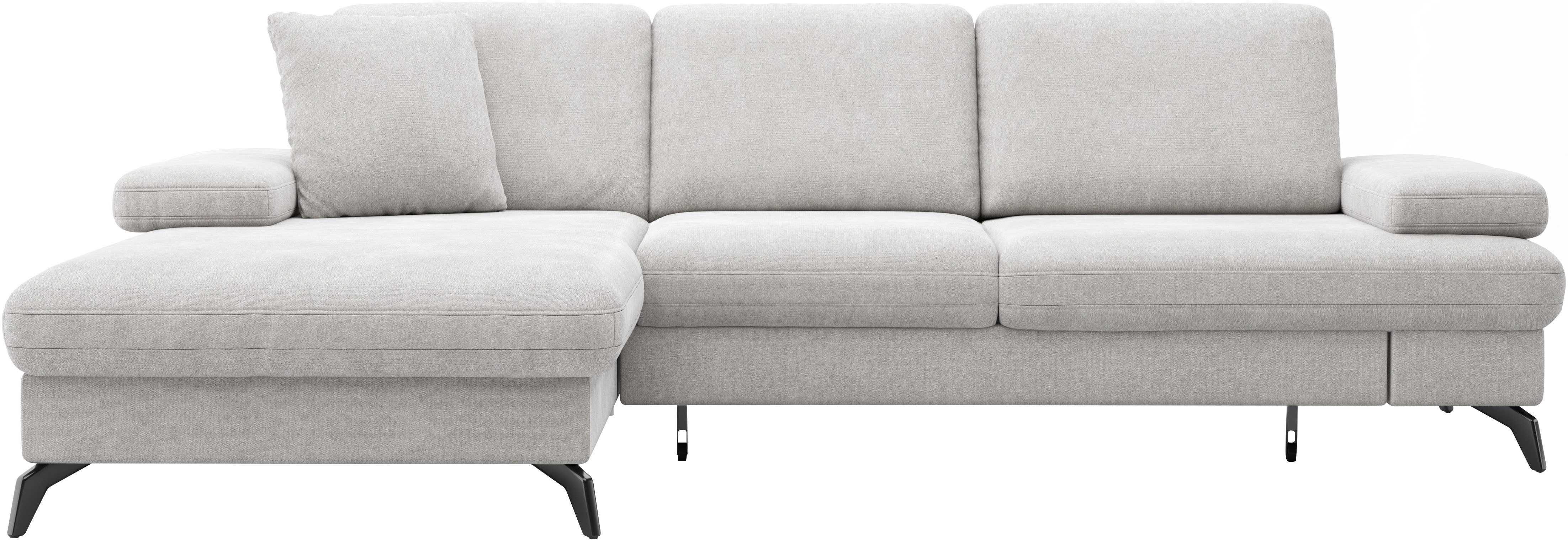sit&more Ecksofa Morris L-Form, mit Schlaffunktion, XXL-Sitzfläche, Armteilverstellung & Zierkissen