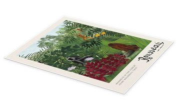 Posterlounge Poster Henri Rousseau, Tropischer Wald mit Affen und Schlange, Wohnzimmer Malerei