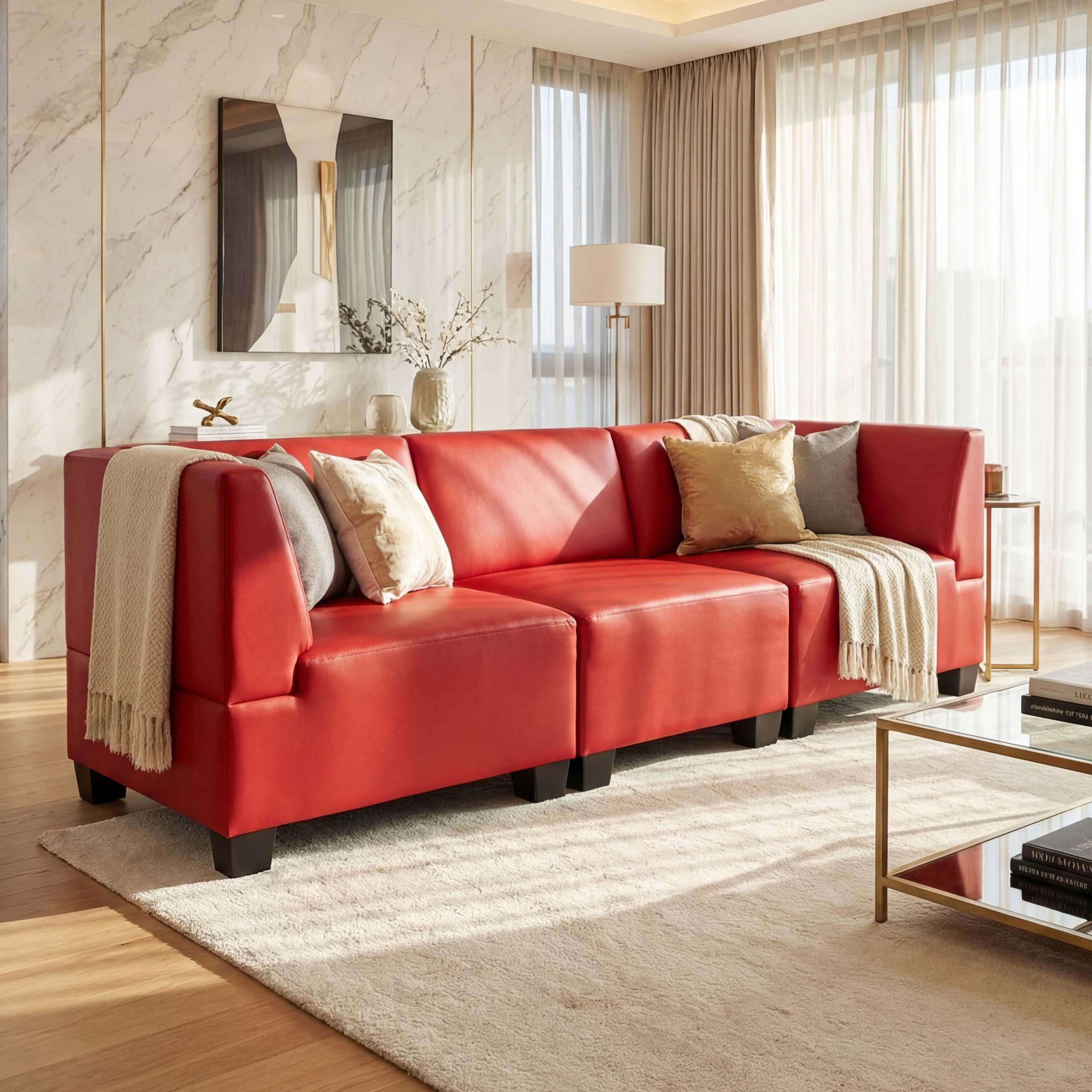 MCW 3-Sitzer Moncalieri-3S, Set, moderner Lounge-Stil, hochwertige Verarbeitung, bequeme Polsterung