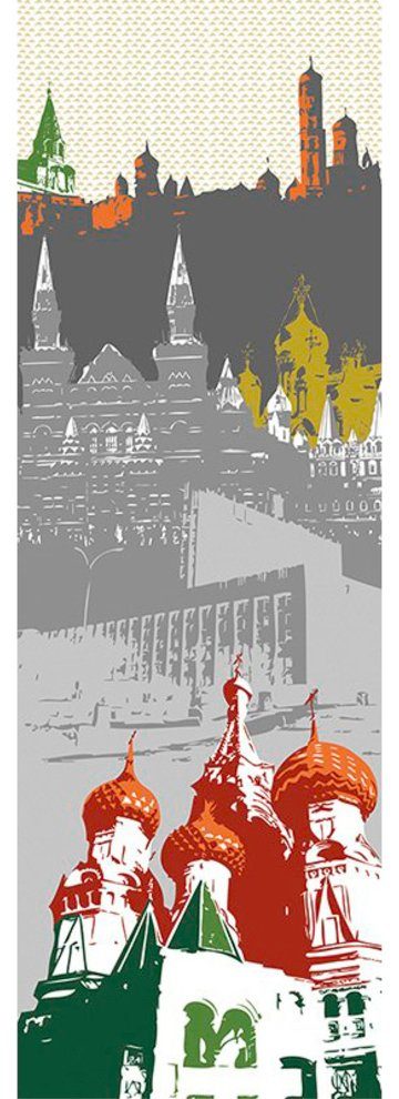 Architects Paper Fototapete Moskau, (1 St), Grafik Tapete Stadt Moskau Fototapete Panel 1,00m x 2,80m