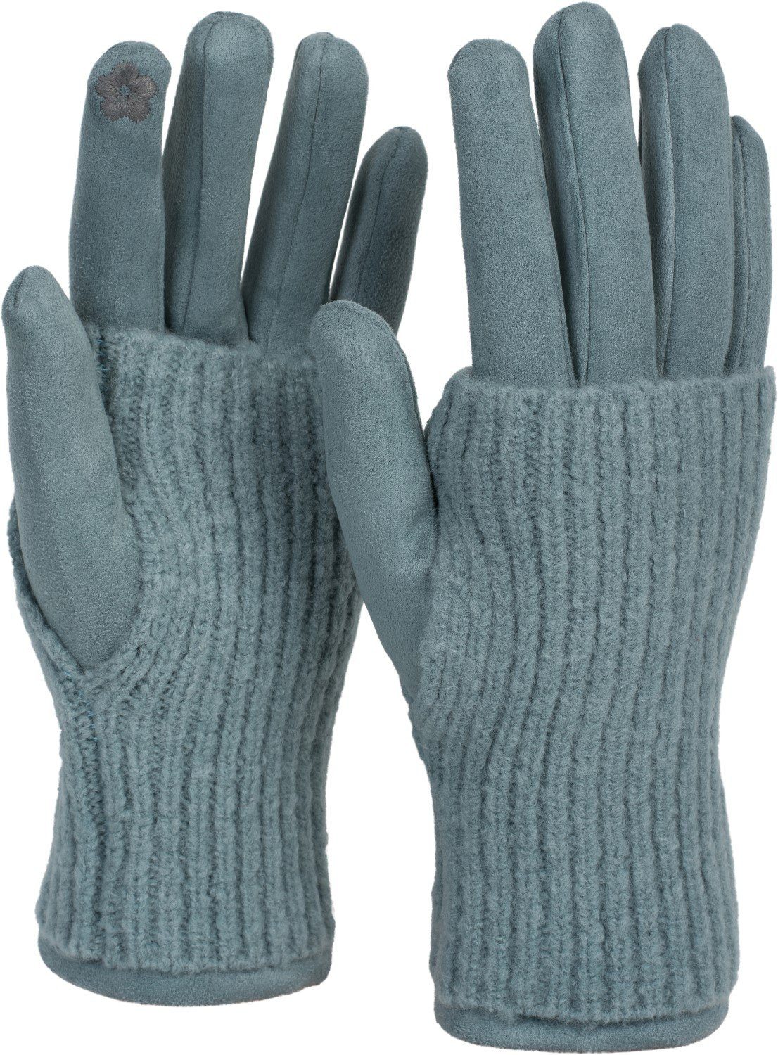 styleBREAKER Strickhandschuhe Touchscreen Stoff Handschuhe mit abnehmbarer Strick Manschette (1-St)