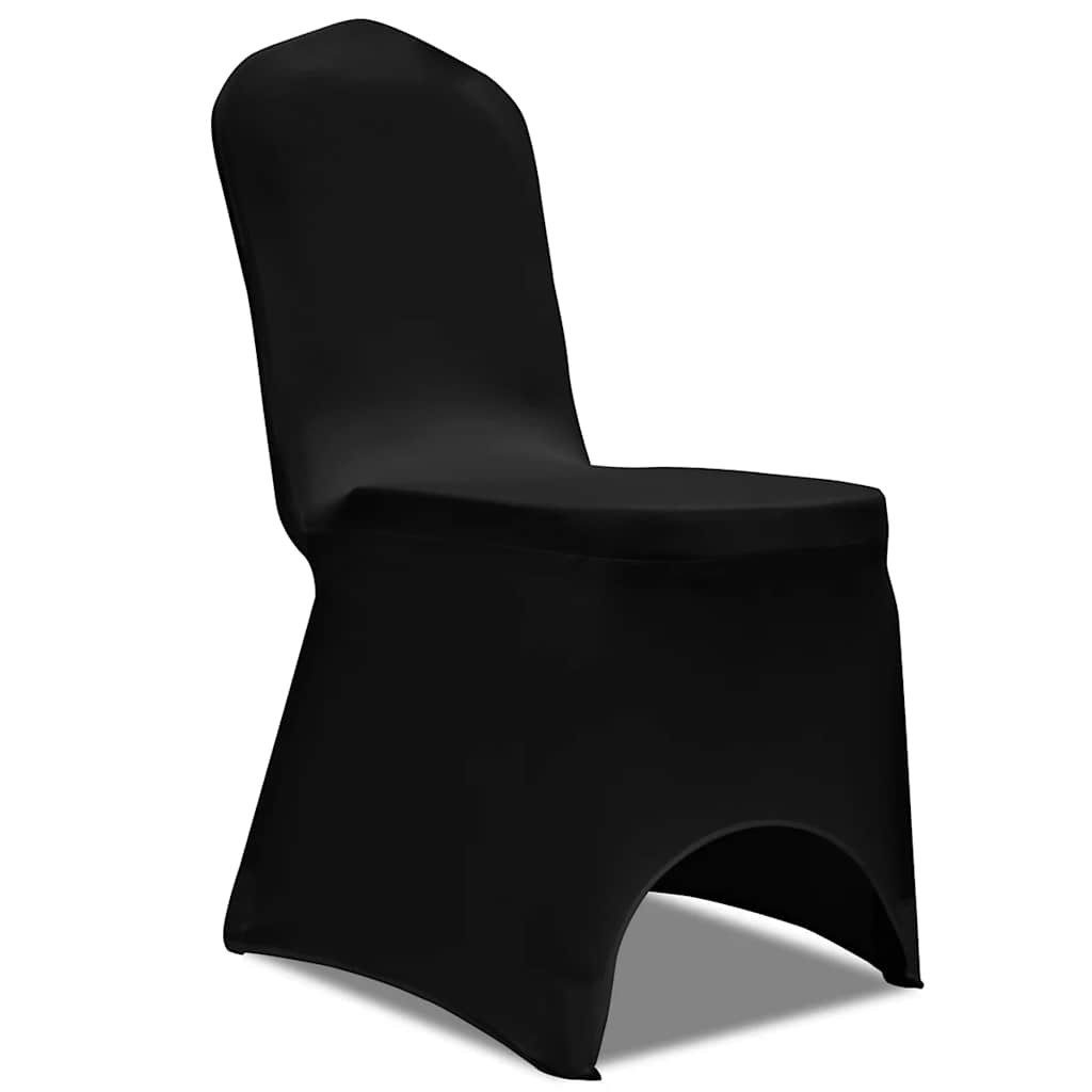 vidaXL Hussen-Set 50 x Stuhlhusse Stretchhusse schwarz