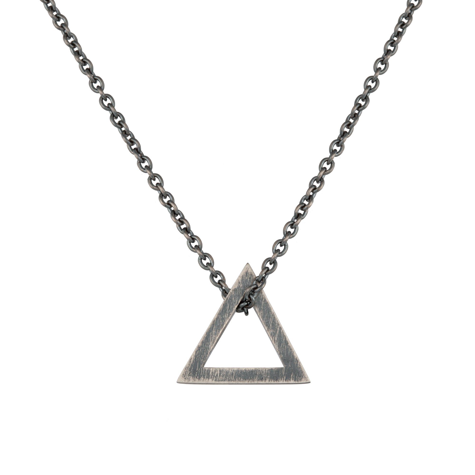 matt Silber mit Dreieck CAÏ Kette 925/- Anhänger oxidiert