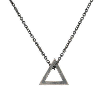 CAÏ Kette mit Anhänger 925/- Silber matt oxidiert Dreieck
