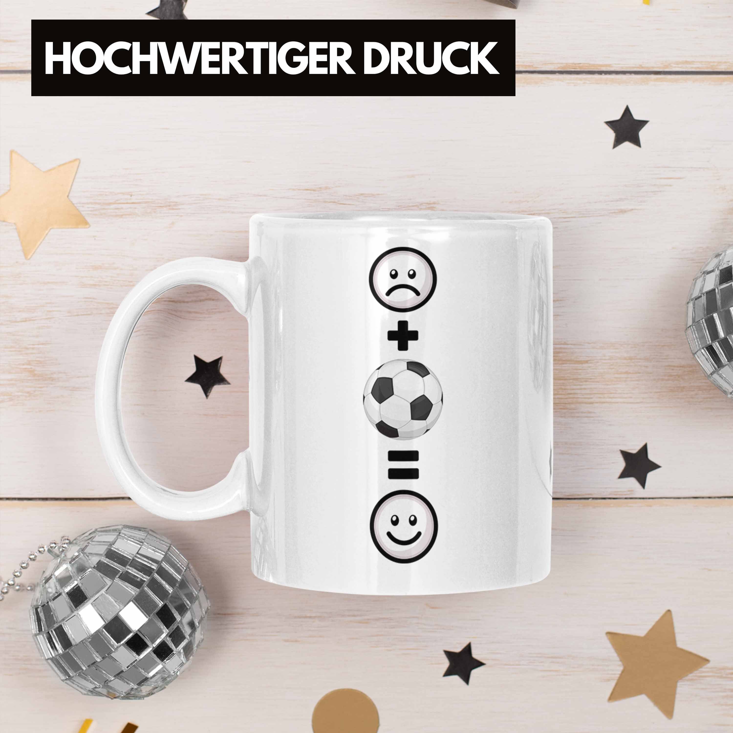 Trendation Tasse Fußball Tasse Geschenk für Weiss :(Fußball) Fußballspieler Trainer L