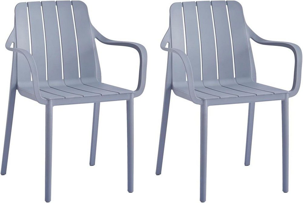 VORTIVO Gartenstuhl stapelbar – wetterfest, bis 200 kg, für Balkon, Terrasse & Esszimmer (2er-Set), bis zu 200 kg belastbar