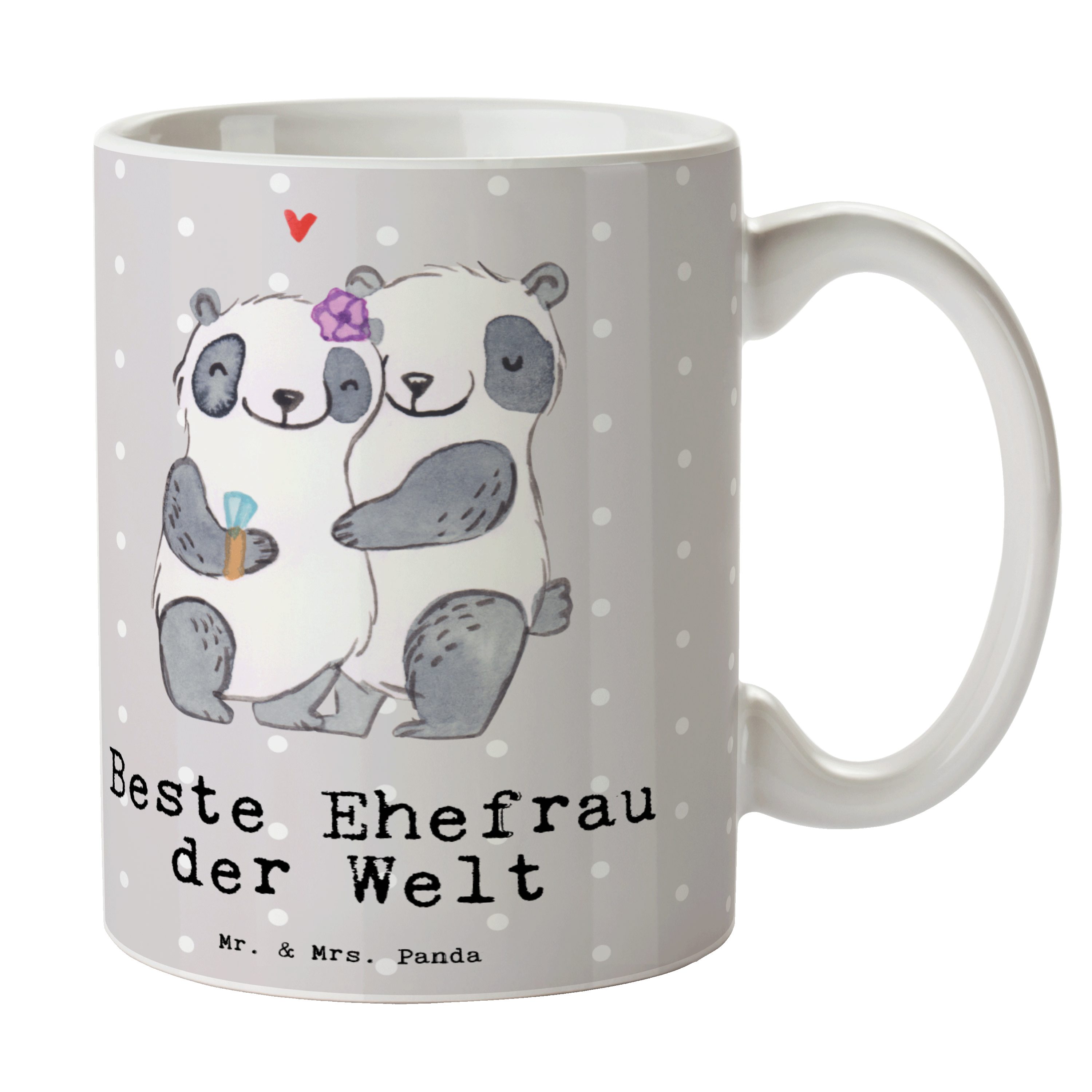 - Pastell Geschenk, Ka, Ehefrau Panda Keramik Mrs. Grau Tasse Mr. Welt & - Beste Traumfrau, Panda der