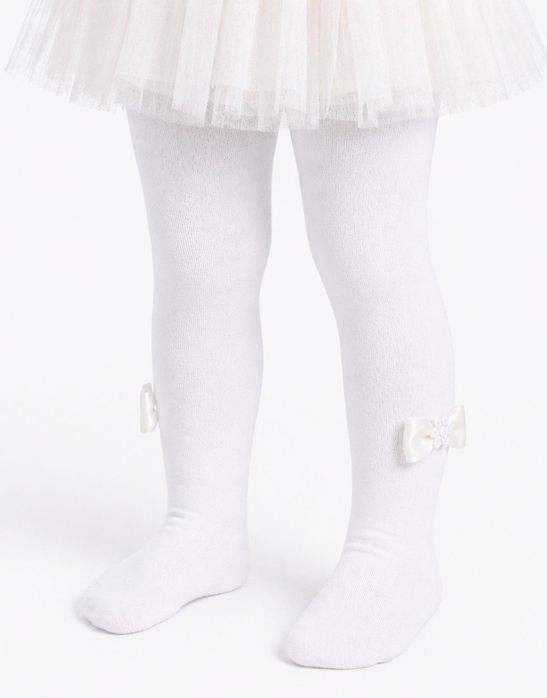 La Bortini Strumpfhose Baby und Kinder Strumpfhose in Creme Weiß Rosa festlich festlich, 44 50 56 62 68 74 80 86 92 98 104 110 116 122 128