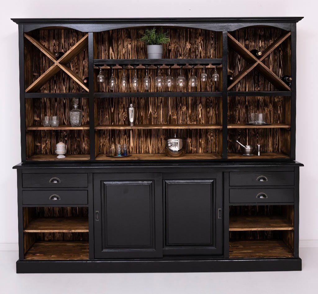 Weinschrank Großer Buffetschrank- und Weinschrank aus Massivholz