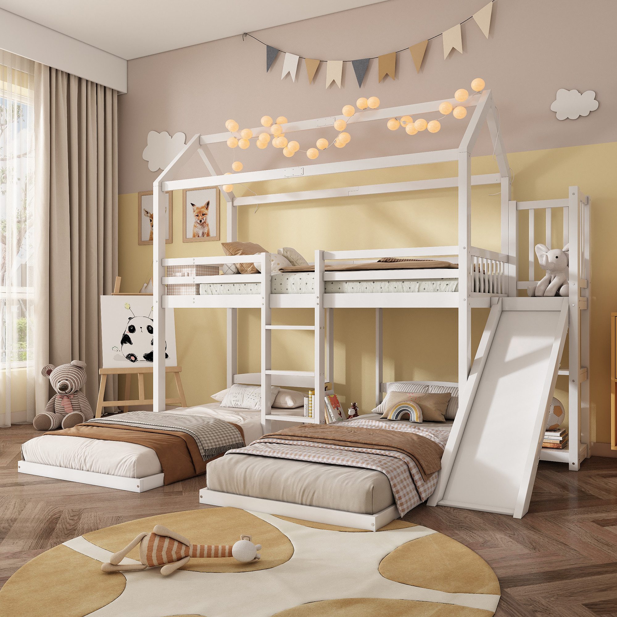 Flieks Etagenbett, Kinderbett Dreierbett 90x200cm mit günstig online kaufen
