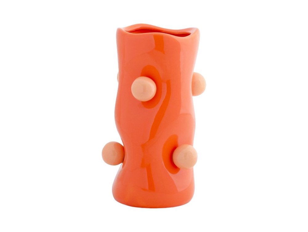 WestCraft Dekovase außergewöhnliche Porzellanvasen Pastell Vase Bolavase Orange (klein) (1 St), für dekorative Tischdekoration zuhause - handgefertigt aus Dänemark