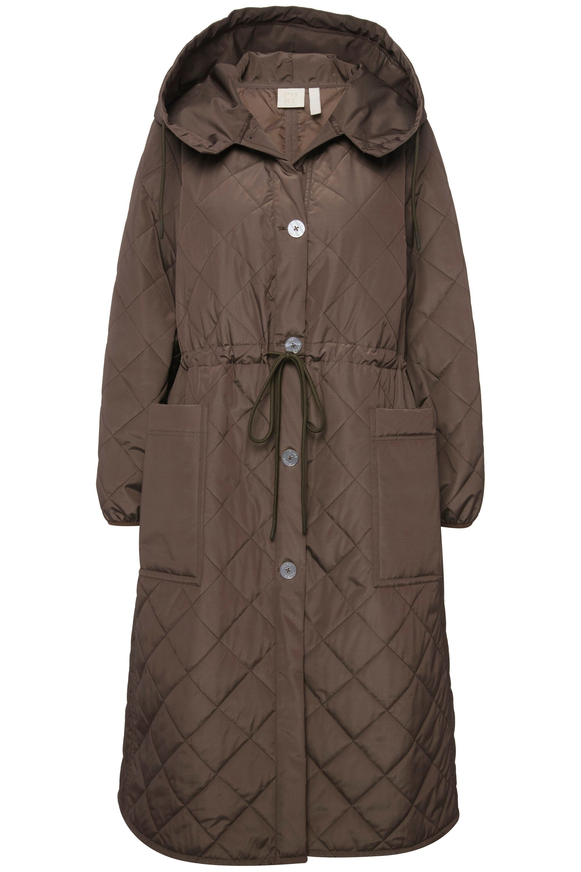 Ulla Popken Wintermantel Steppmantel Kapuze Tunnelzug Knopfleiste recycelt günstig online kaufen