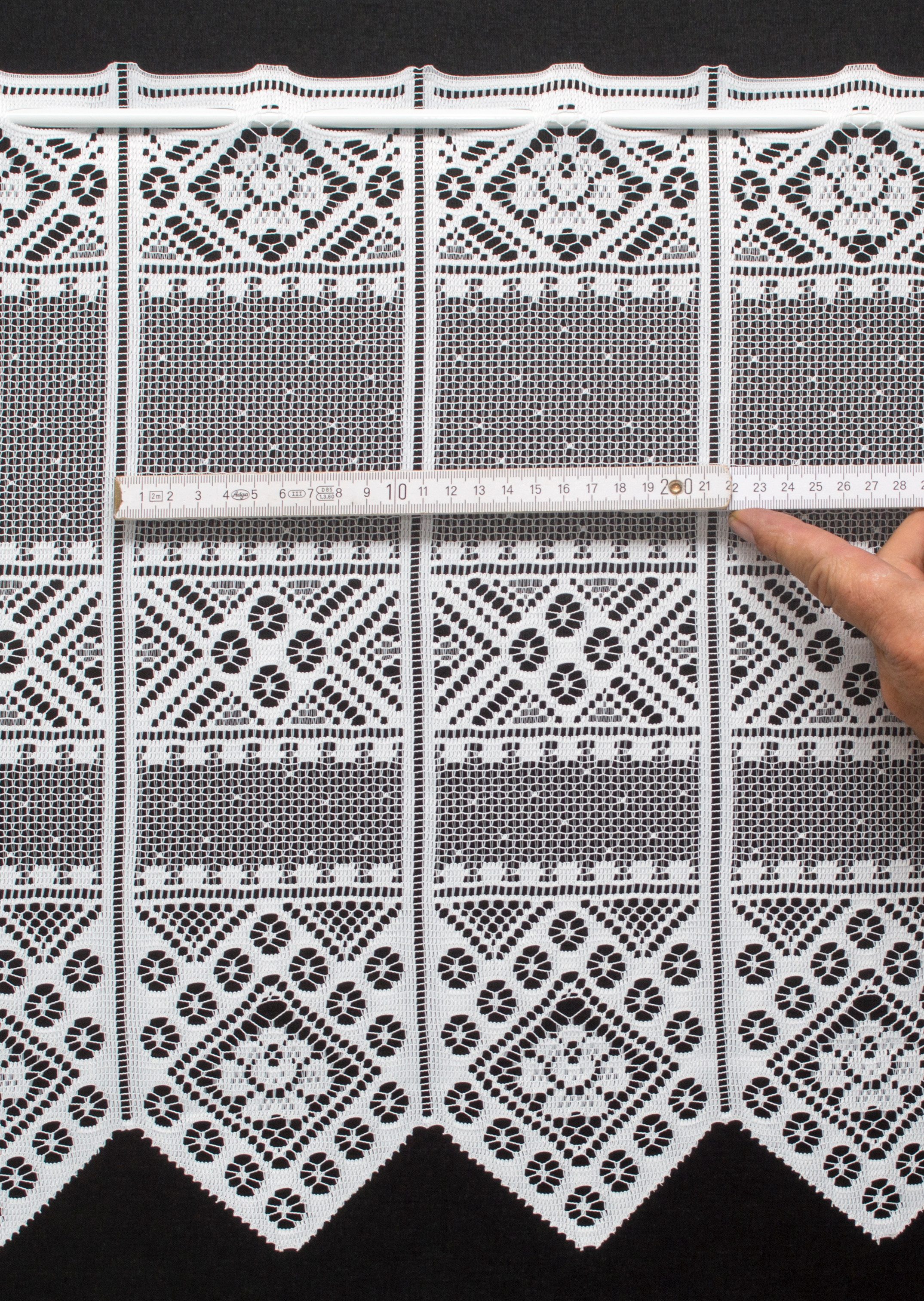 Gardinen Kranzusch Scheibengardine Blume Muster (1 St), Stangendurchzug, tr günstig online kaufen