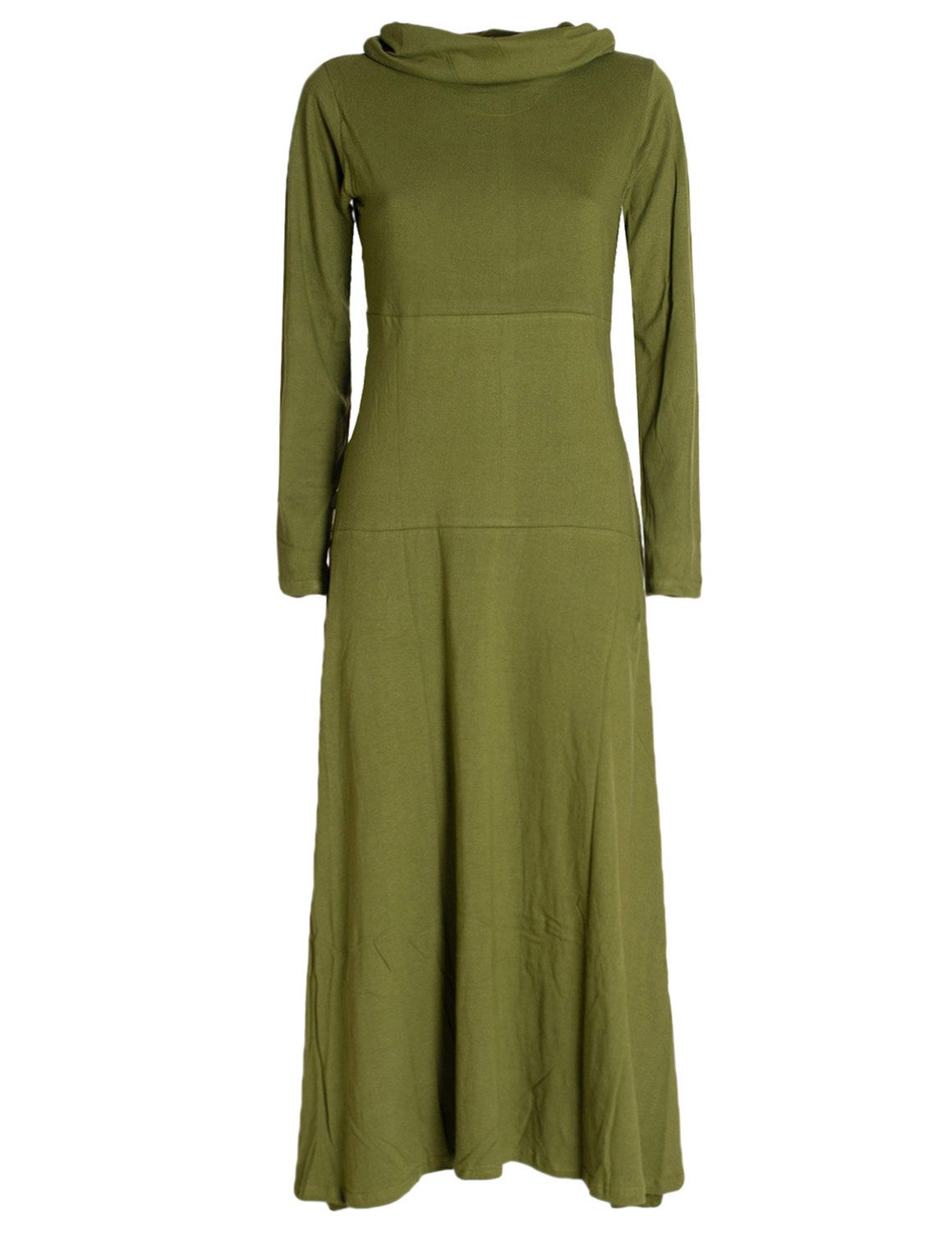 Vishes Maxikleid Damen Maxi-Kleid Baumwolle Casual Rollkragen mit Tasche Al günstig online kaufen