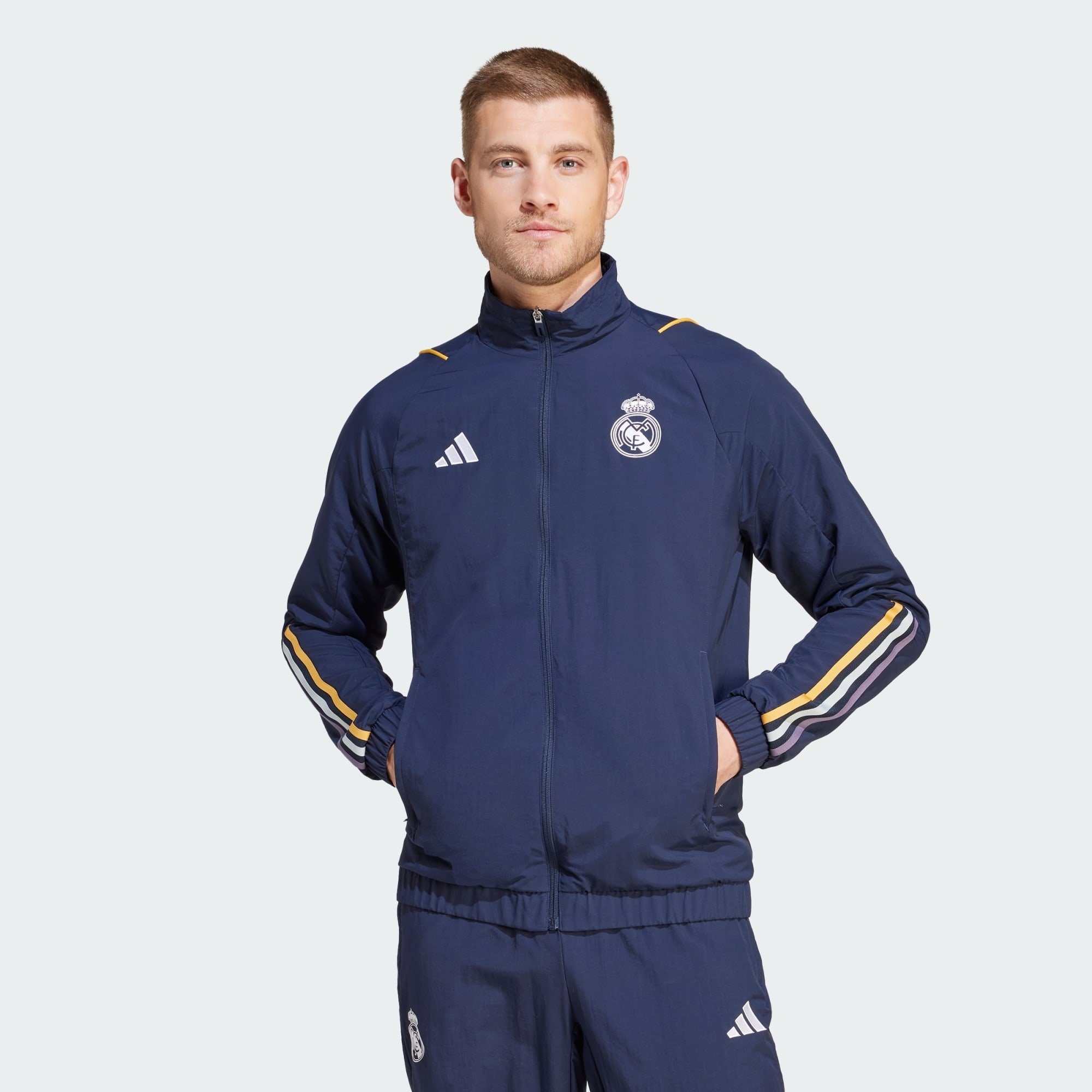 23 adidas adidas PRÄSENTATIONSJACKE MADRID / Funktionsjacke REAL weiß TIRO Performance Originals dunkelblau