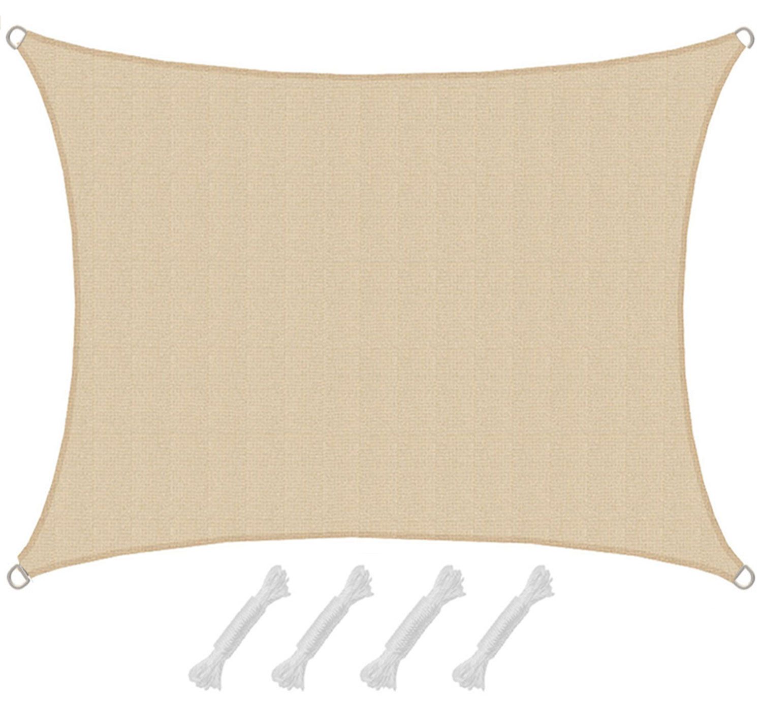 AMANKA Sonnensegel mit UV Schutz - 2 x 1,5 m Winddurchlässig - Garten, Terrasse & Balkon, Wasserdurchlässiges HDPE Sonnenschutzsegel - Überdachung Rechteckig