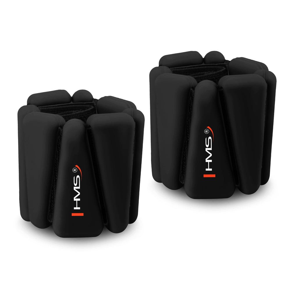 HMS Gewichtsmanschette Fußgewichte Handgelenkgewichte Trainingsgewichte, (Spar-Set, 5 kg rutschfest, je 0), 2 x 0,5 kg, Silikon, Klettverschluss, rutschfest