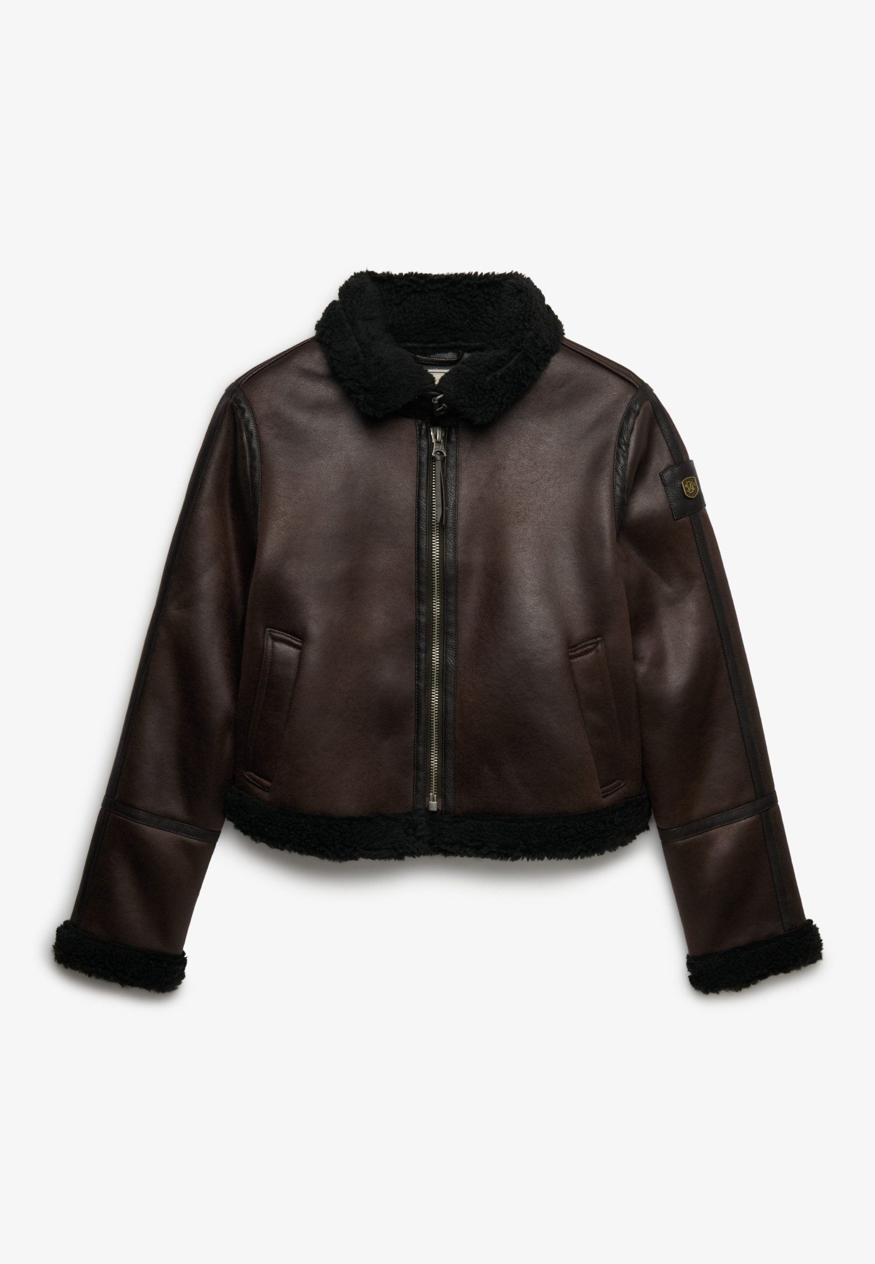 Superdry Outdoorjacke FAUX SHEARLING JACKET Chocolate Brown