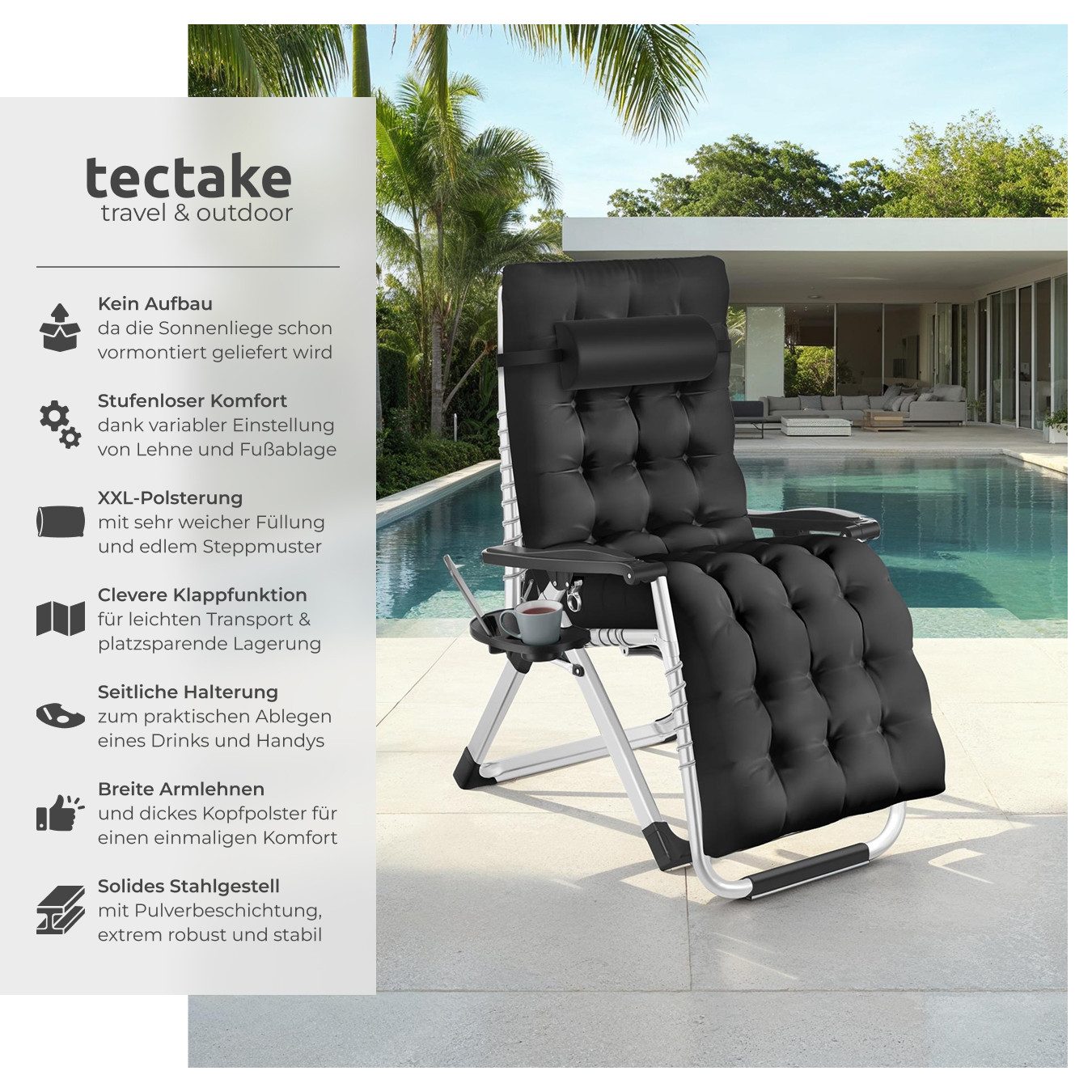 tectake Gartenstuhl Sonnenliege (Set, 1 St), günstig online kaufen
