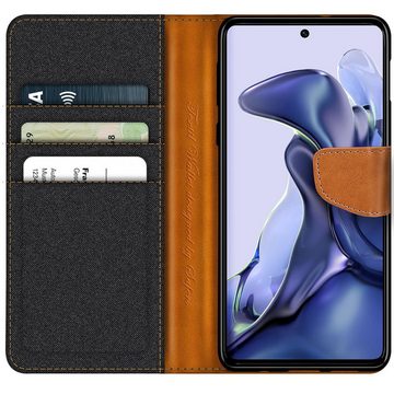 CoolGadget Handyhülle Denim Schutzhülle Flip Case für Xiaomi 12T, 12T Pro 6,67 Zoll, Book Cover Handy Tasche Jeans Hülle für Xiaomi 12T 12T Pro Klapphülle