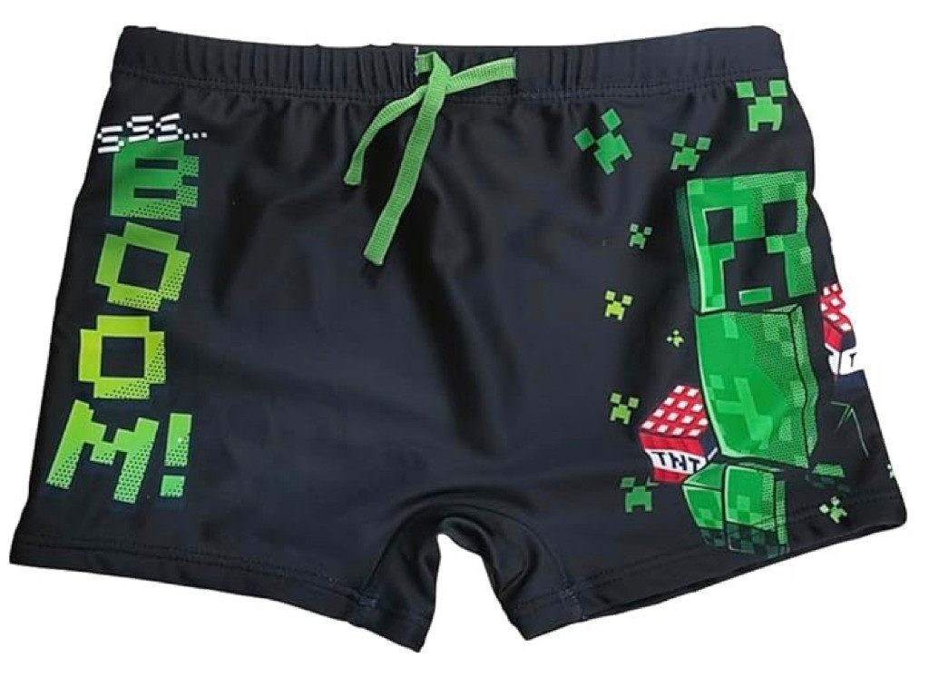 Minecraft Badehose Minecraft Creeper TNT schwarz oder blau